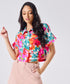 Crop Printed Shirt With A Classic Collar